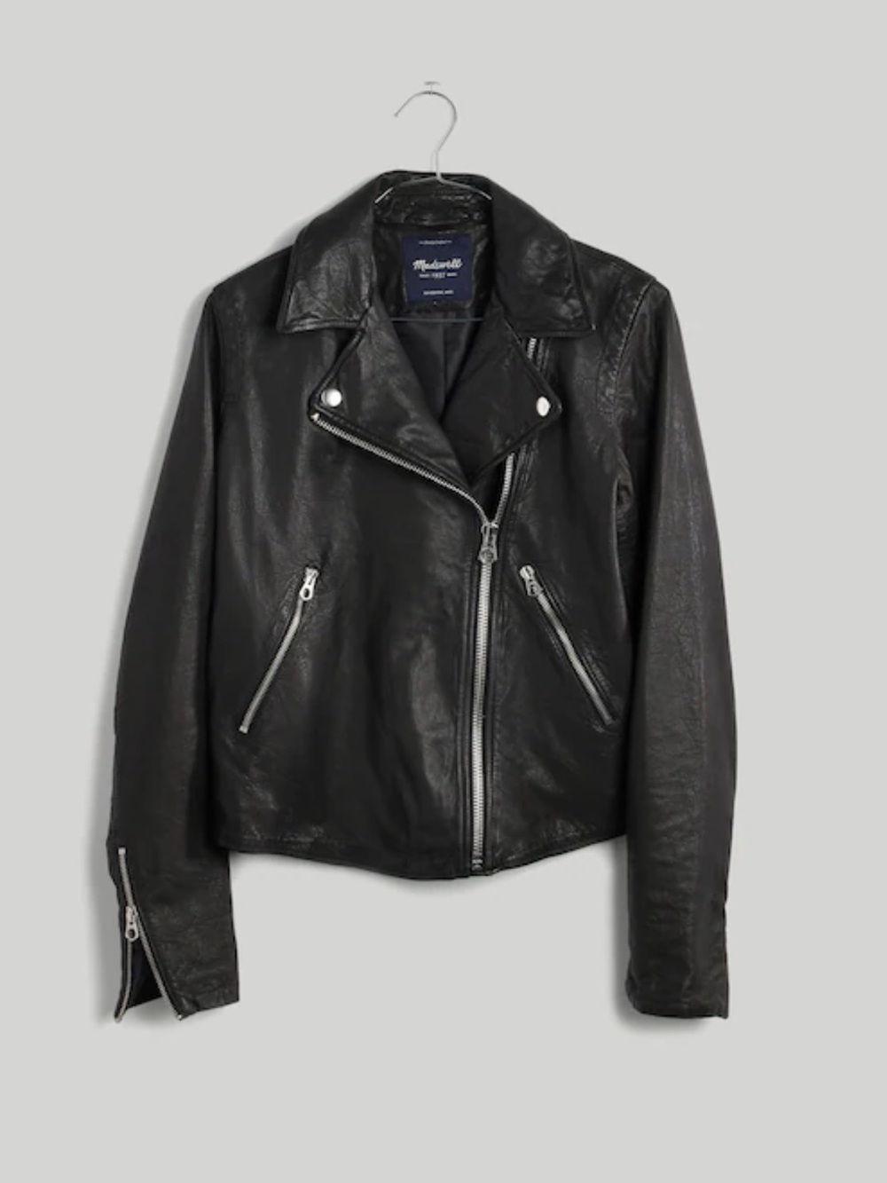 Madewell Black Asymmetrical Leather Moto Jacket